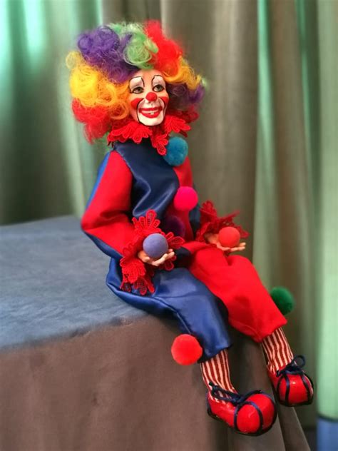 Clown Doll Rainbow Hair Doll Laughing Doll Hand Painted Etsy