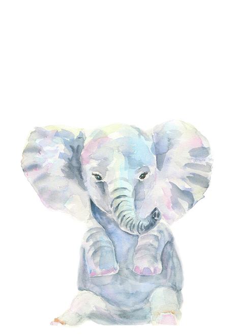 Safari nursery art, elephant print, Safari animals wall art, Baby elephant Painting by ...