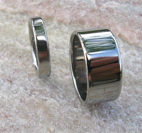 Matching Titanium Wedding Band Set Stn12 Titanium Rings Studio