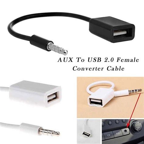 Jual Kabel Conventer Aux Audio Plug Jack 35mm Male To Usb 20 Female Adapter Cable Headset Usb