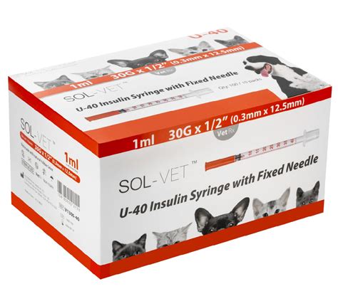 Sol-Vet U40 Insulin Syringe (100) - The Vet Store - Insulin Syringes