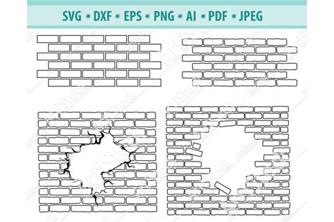 Cracked Wall Svg Brick Wall Png Hole The Wall Eps Dxf