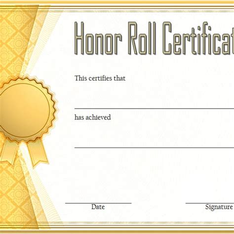 Printable Honor Roll Certificates