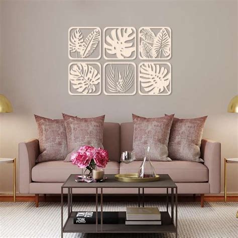 Jual Hiasan Dinding Laser Cut Tropical Leaf Wall Decor Laser Cut Kayu