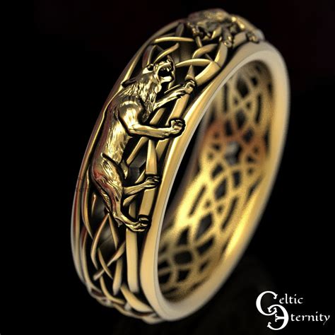 Direwolf Gold Ring Celtic Wolf Ring Viking Wolf Ring Norse Etsy Australia