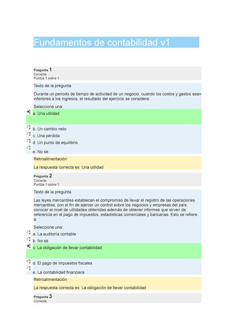 Fundamentos De Contabilidad V Fundamentos De Contabilidad V Pregunta