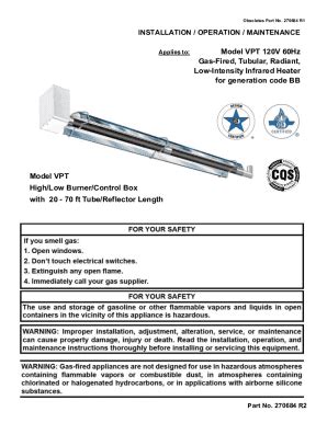 Fillable Online Gas Fired High And Low Intensity Infrared Heaters Fax