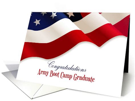 Army Boot Camp Graduate, American Flag card (1376174)