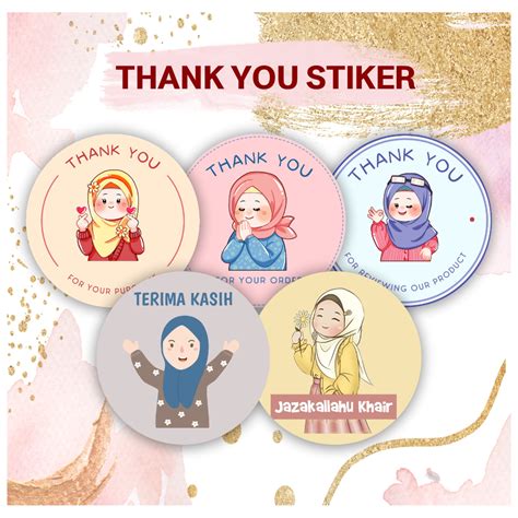 Jual Sticker Thank You Hijab Sticker Custom Sticker Ucapan Terima