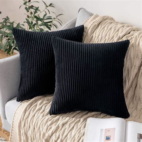 Miulee Pack Of Corduroy Throw Pillow Covers Soild Halloween