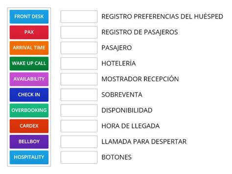 VOCABULARIO TÉCNICO ACTIVIDAD 2 Match up