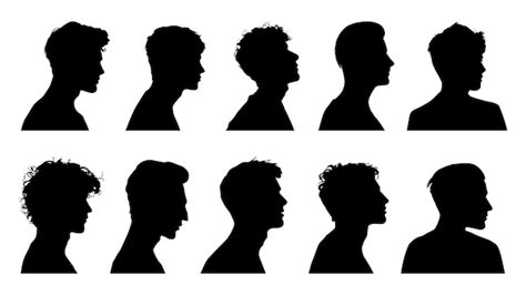 Silueta Vectorial De Una Cabeza Masculina De Lado Silueta De Personas