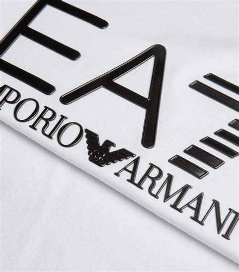 Ea Emporio Armani White Lux Identity Logo T Shirt Harrods Uk