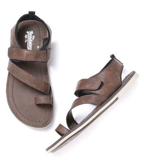 Roadster Brown Synthetic Leather Sandals Buy Roadster Brown Synthetic