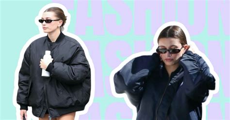 С чем носить бомбер весной 2023: повторяем 3 стильных образа Хейли ...