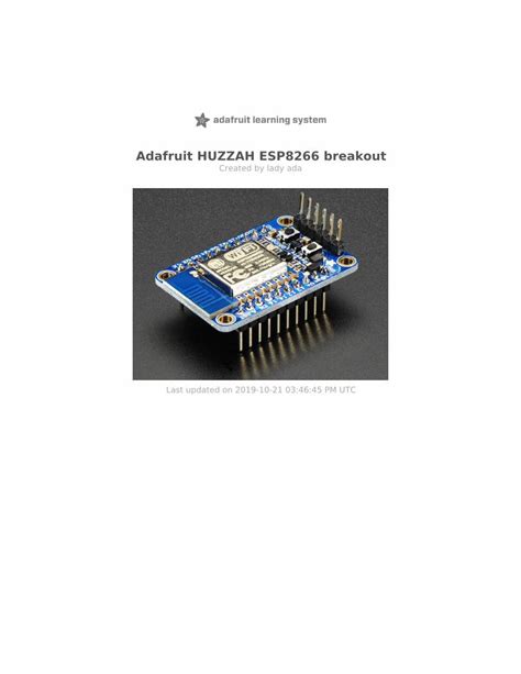 PDF Adafruit HUZZAH ESP8266 Breakout Mouser Electronics Pinouts