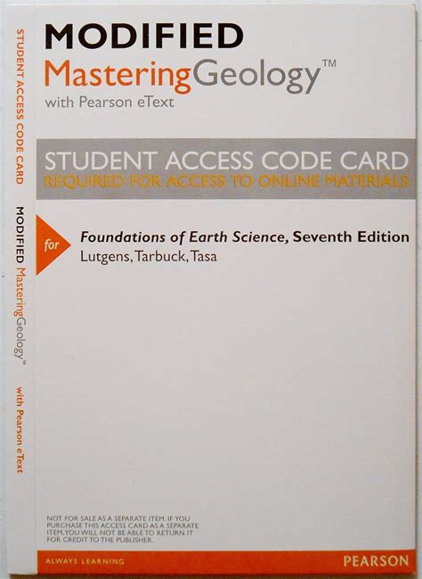 Amazon Modified Mastering Geology With Pearson EText ValuePack