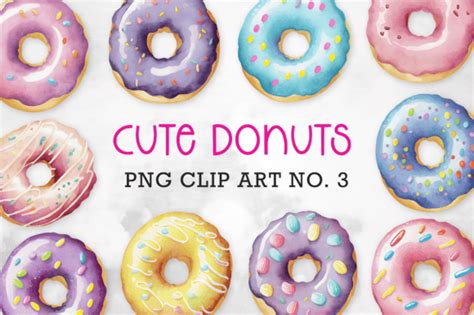 Cute Donut Clip Art Set 2 Graphic by Starsunflower Studio · Creative Fabrica