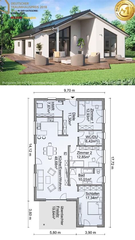 House Plans Bungalow Modern With One Story Open Floor 3 Bedroom