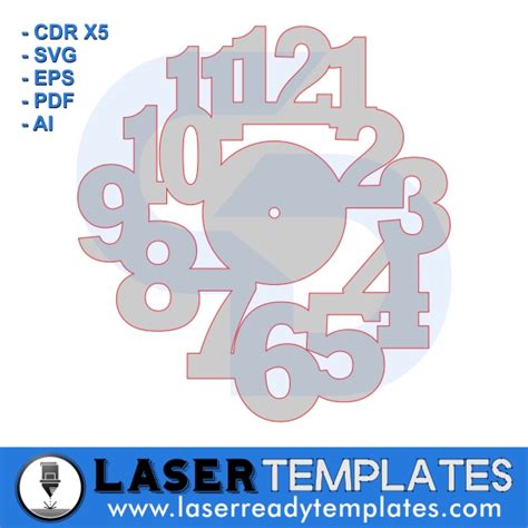 Large Numbers Clock Face Template » Laser Ready Templates