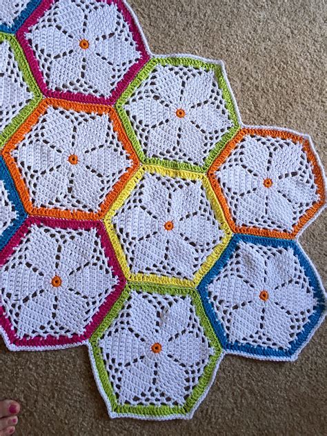 Grannys Garden Hexagon Pattern By Cherie Durbin In 2024 Crochet