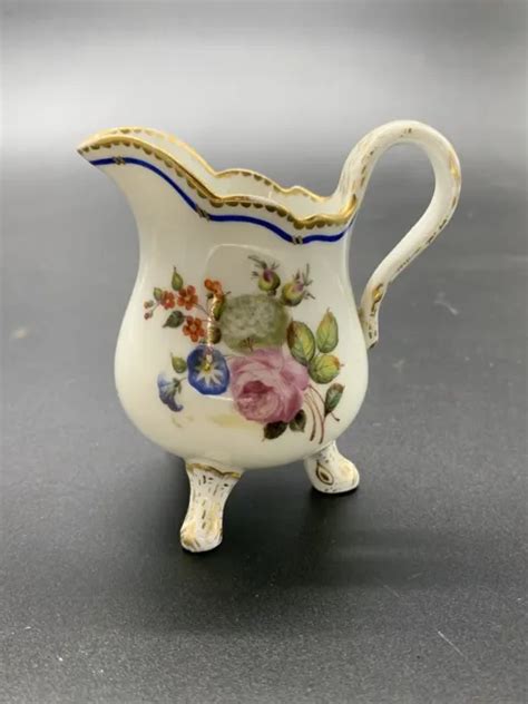 Ancien Pot A Lait En Porcelaine Sevres D Cor Floral Paris Vintage