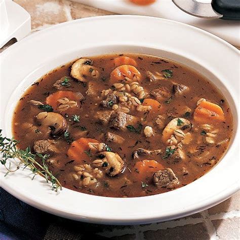 Mushroom Beef And Barley Soup Recipe Beef Barley Beef Barley Soup Barley Soup