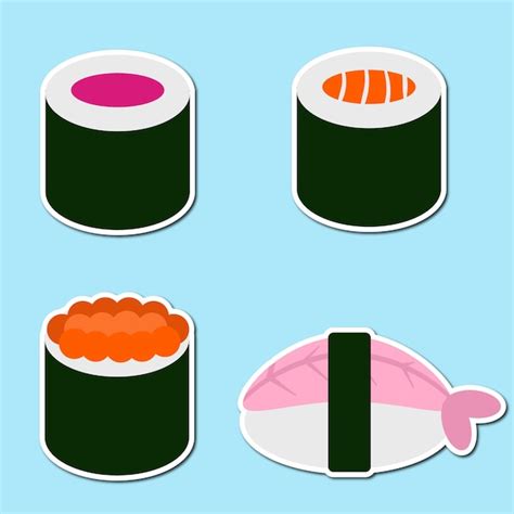 Premium Vector Vector Sushi Set