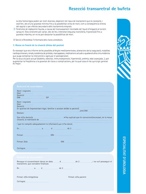 Fillable Online San Gva Resecci Transuretral De Bufeta Fax Email