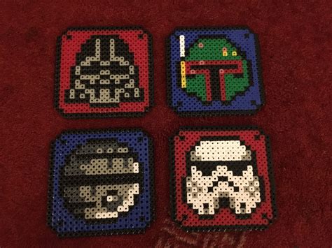 Star Wars Hama Bead Coasters Perler Bead Art Hama Beads Coasters