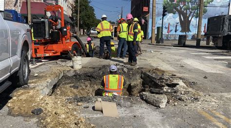 Water Line Breaks In Downtown Petersburg Crews Working On Repairs