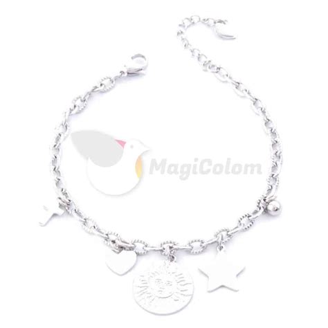 Pulsera Con Dijes De Acero Magicolom