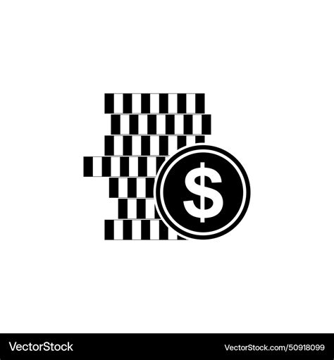 Coins Stack Flat Icon Royalty Free Vector Image