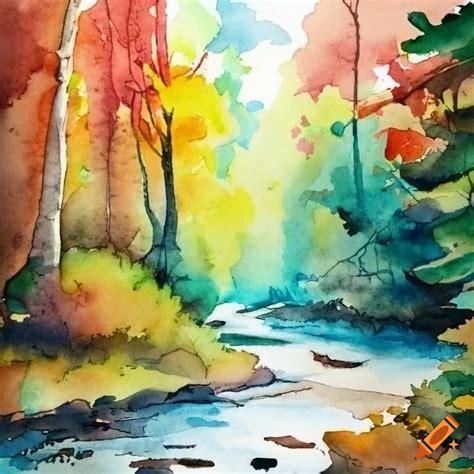 Watercolor Woodlands On Craiyon