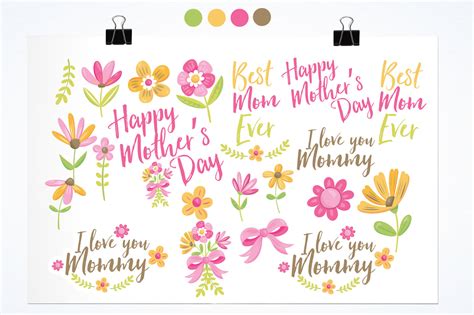 Mother's Day graphics and illustrations By Prettygrafik Design | TheHungryJPEG