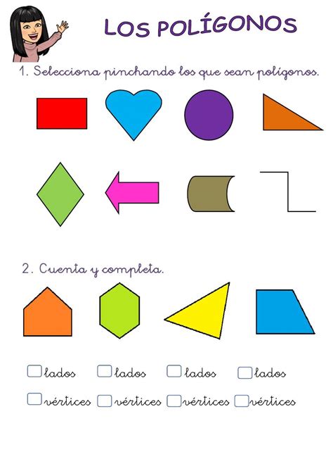 Pdf online worksheet Los polígonos School subjects Workbook Teachers