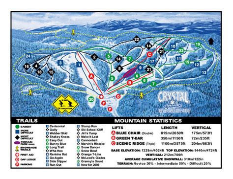 Crystal Mountain Resort Ski Trail Map - Westbank BC • mappery