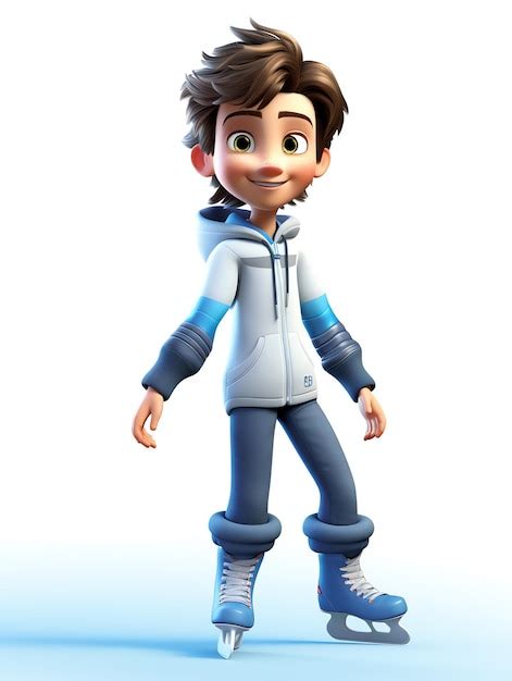 Premium AI Image | 3d pixar character potraits of ice skating