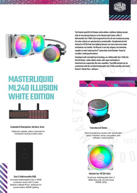 Cooler Master MasterLiquid ML240 Illusion Manual English 2 Pages