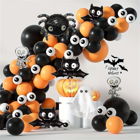 92pcs Halloween Balloon Arch Garland Kit Bats Skull Balloon Spider