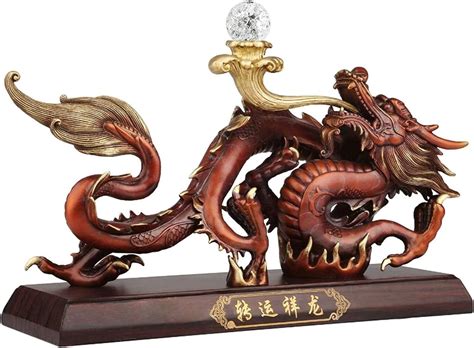 Sculpture Figurines Chinese Feng Shui Dragon Figurine Statue Made Of Copper Home Office Table