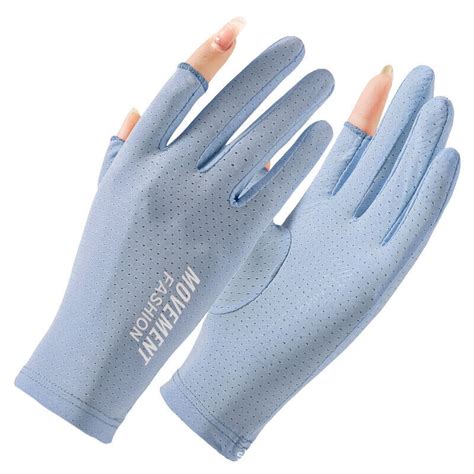 Summer Ice Silk Gloves Women Breathable Thin Fingerless Gloves Uv Protection Ebay