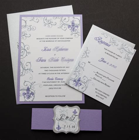 Fleur De Lis Wedding Invitation Sample New Orleans Wedding Etsy