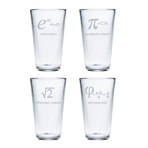 Bar Glasses Numbers Constants Set Of 4 Pint Glasses Set Of 4 Susquehanna Glass