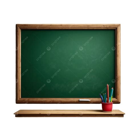 Empty Green Chalkboard With Wooden Frame On The Wall Vector