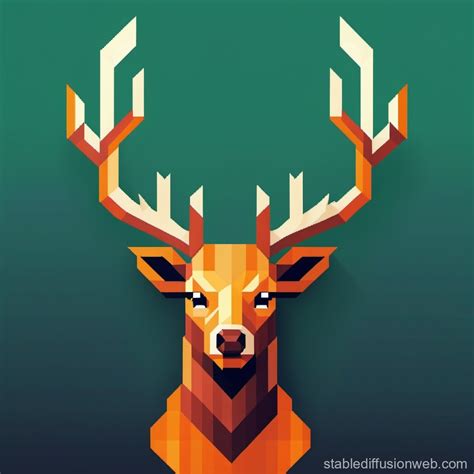 Geometric Stag Head With Antlers Stable Diffusion Online