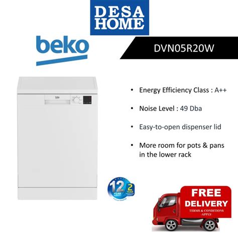 Free Delivery Within Kl Beko Dvn R W Freestanding Dishwasher Lazada