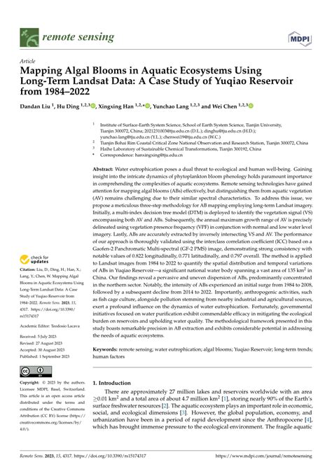 Pdf Mapping Algal Blooms In Aquatic Ecosystems Using Long Term