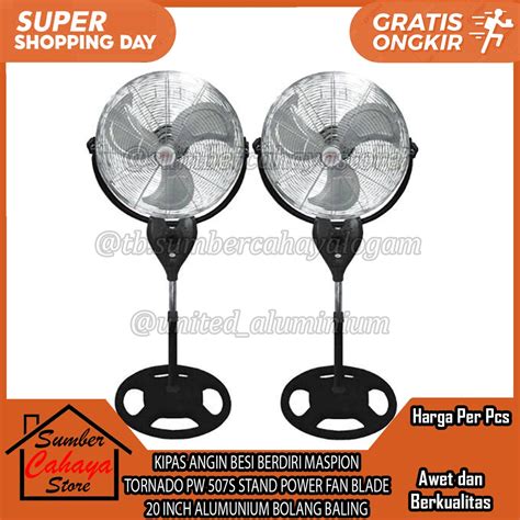 Jual KIPAS ANGIN BESI BERDIRI MASPION TORNADO PW 507S STAND POWER FAN