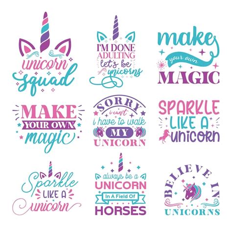 Premium Vector Unicorn Quote T Shirt Vector Designs Bundle